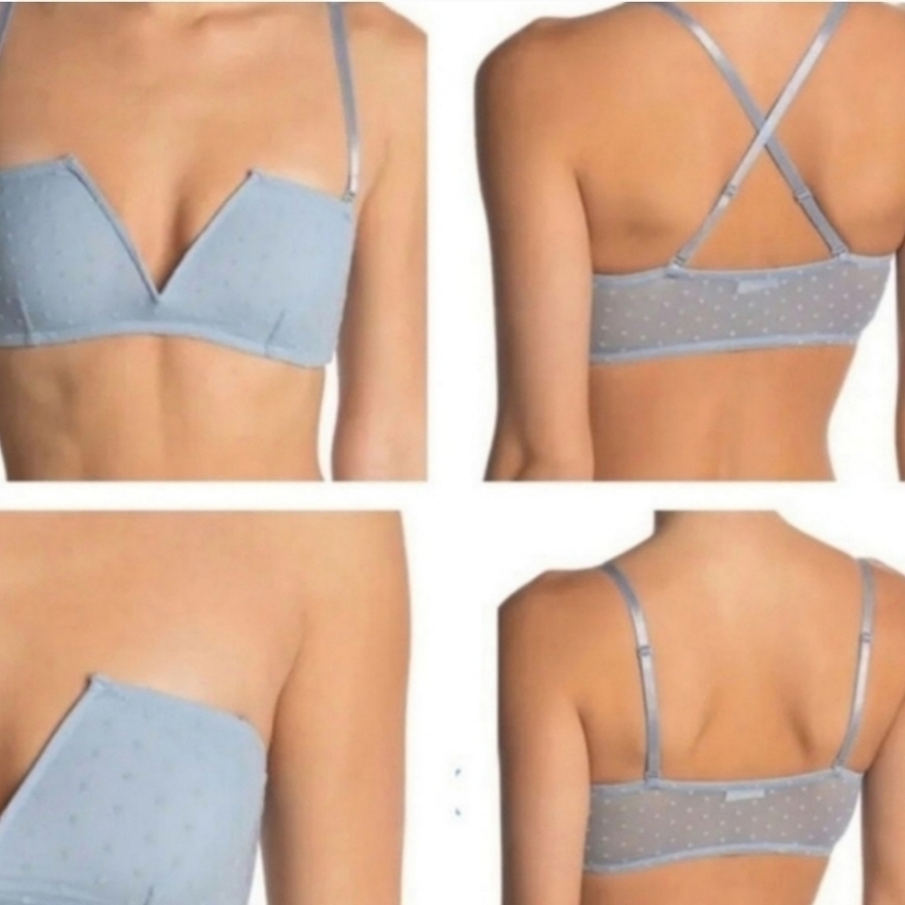 Free People Sierra Bandeau Bra The Rain blue S - Picture 2 of 14